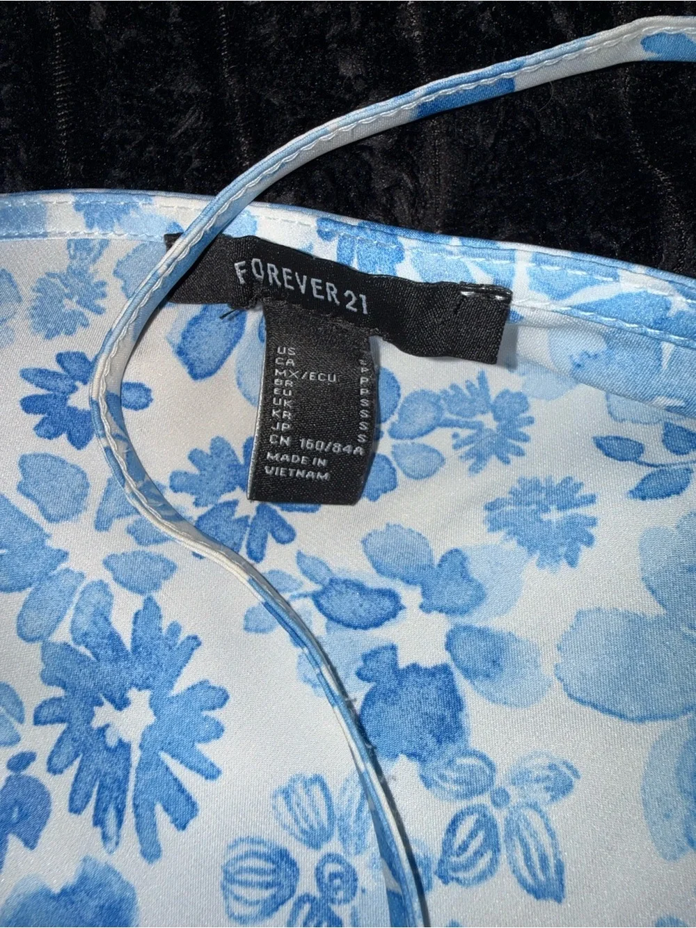 Forever 21 Blue & White Floral Slip Mini Dress
